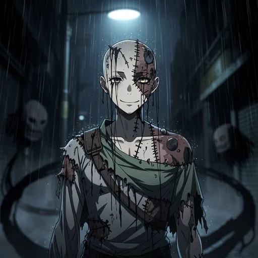 Cursed spirit anime PFP with stitched face dark JJK aesthetic