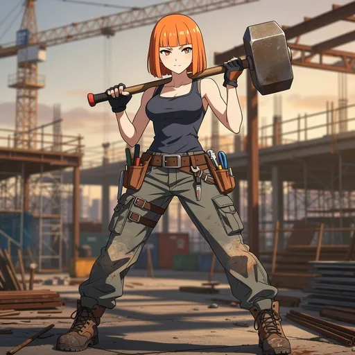 Nobara anime girl PFP with orange hair and confident expression JJK